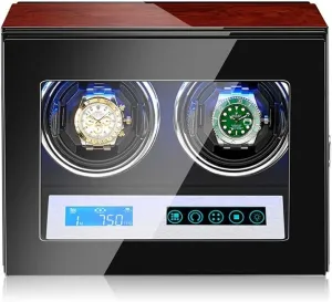 Watch Winder reconstruction meteorite manage harshly satirist creation 2 0 with Quiet Motor,LED Illumination,Wooden Storage Box Case for Automatic Watches Bedroom Self Winding Automatic 
