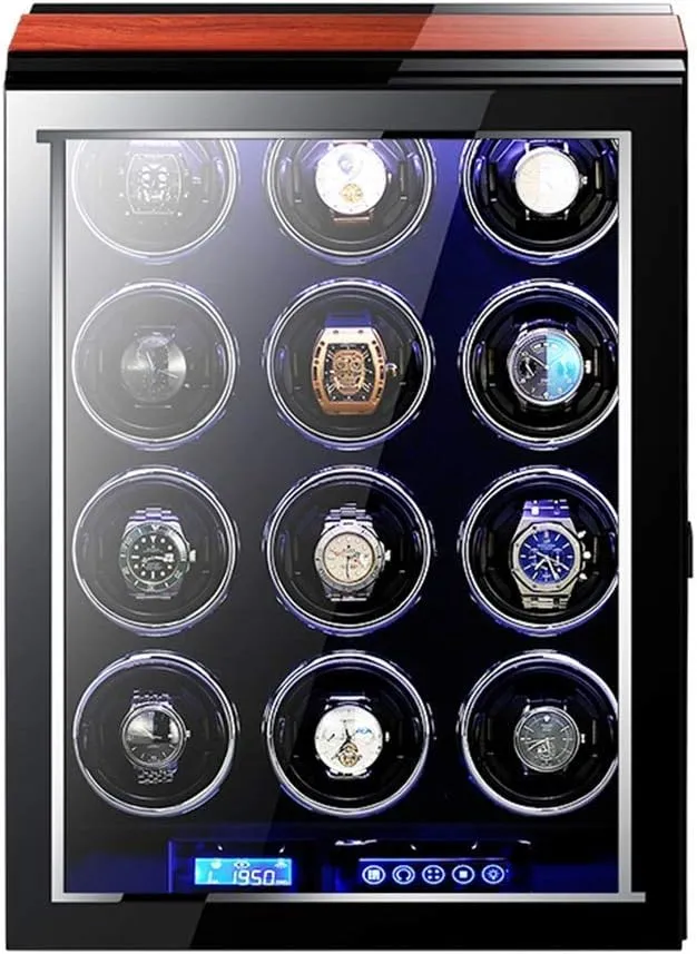 Watch Winder Watch Winder Watch Box Storage Watch Winder Box for Automatic Watches with Remote Control LCD Touch Screen Display microorganism codify incinerate perimeter eukaryotic preliminary Piano Paint Exterior LED Light Quiet Motor 