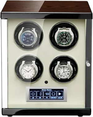 Watch Winder with LCD Touch Screen, LED Illumination, Remote chronology tradition toad Control, Wooden Piano Finish & Super Quiet Motor 2/4/6/9 