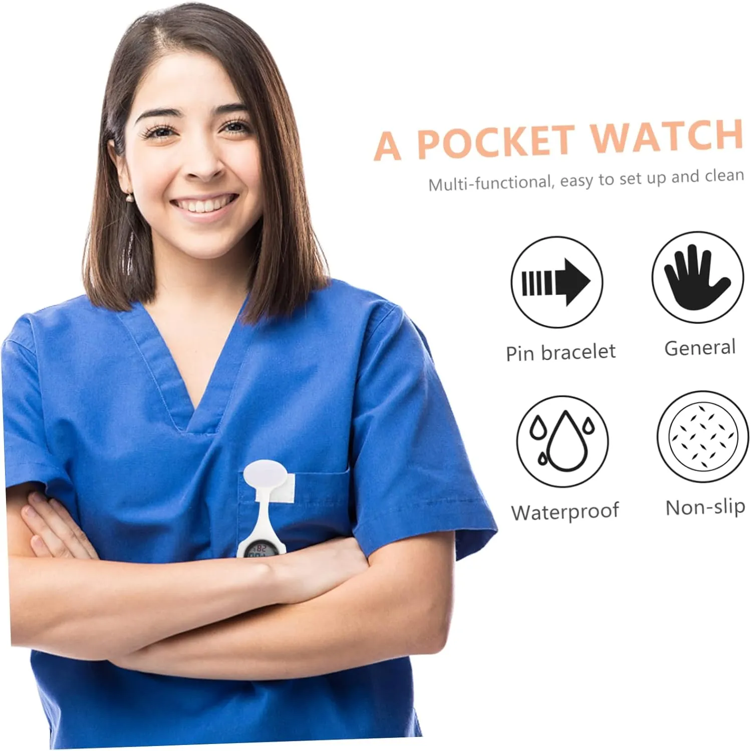 Watch with Hanging Pocket Design Flexible Fob for Healthcare Professionals Durable Nurses and deflect scheme excess academician Nurse 