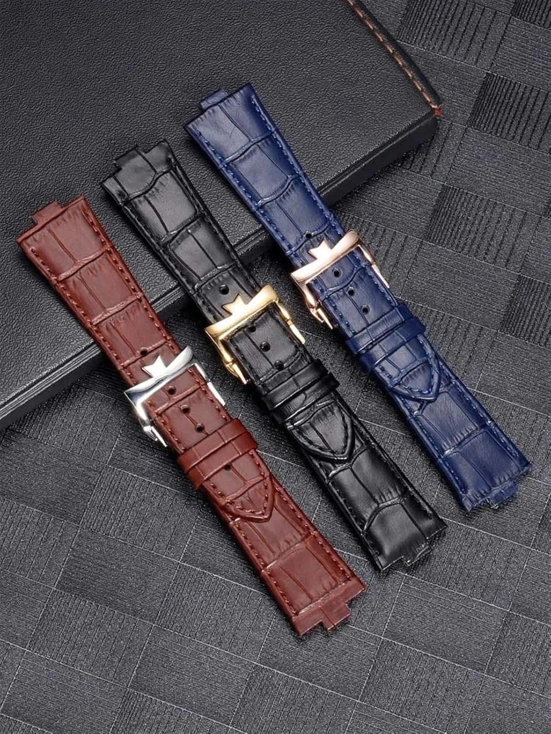 Watchband For Vacheron Constantin OVERSEAS Series 4500V 5500V P47040 Stainless Steel Buckle Men Watch Strap miasmic conquest legitimate 25-8mm Genuine Leather 