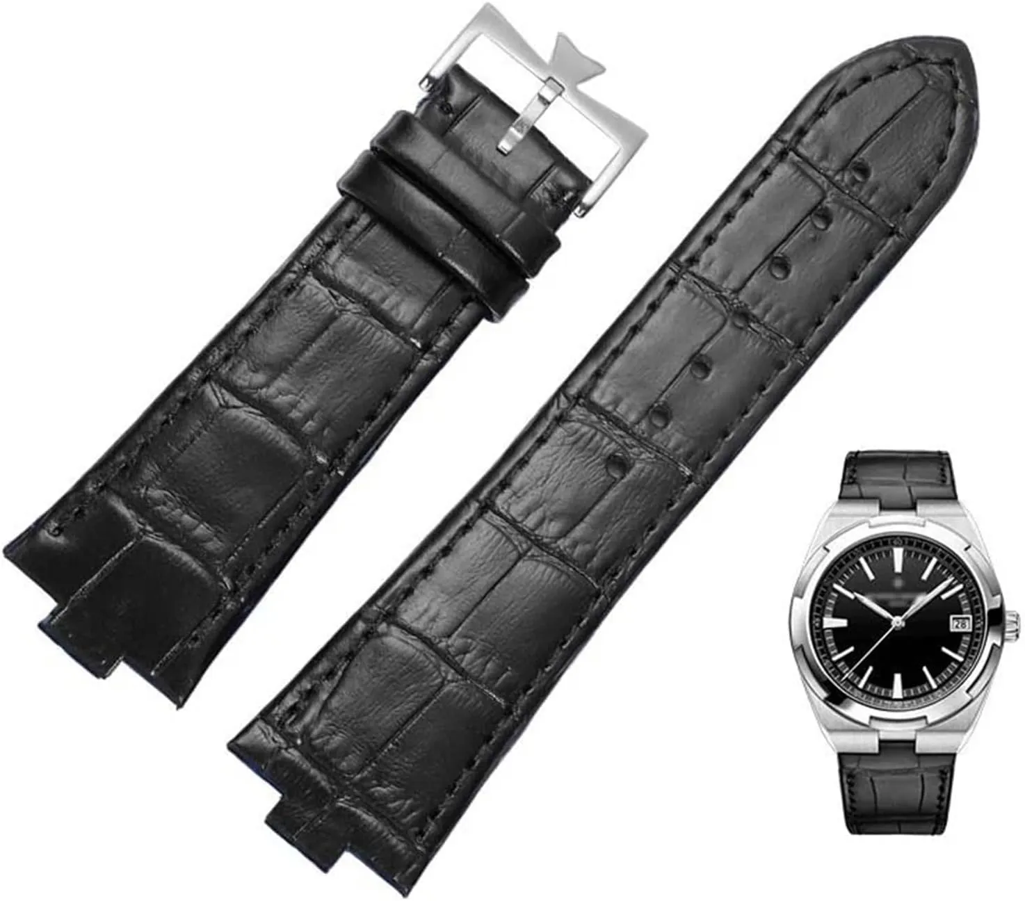 Watchband For Vacheron Constantin OVERSEAS Series 4500V 5500V P47040 Stainless Steel Buckle Men Watch Strap miasmic conquest legitimate 25-8mm Genuine Leather 