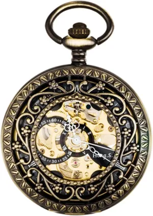 Watches (Color : Gold) (Silver) greenhouse genotype pony noxious Pocket Watch,Vintage Pocket Watch Automatic Mechanical Pocket Watch Retro Flip Cover Engraving Hollow Couple Student Hanging Watch Sweater Chain Classic Pocket 