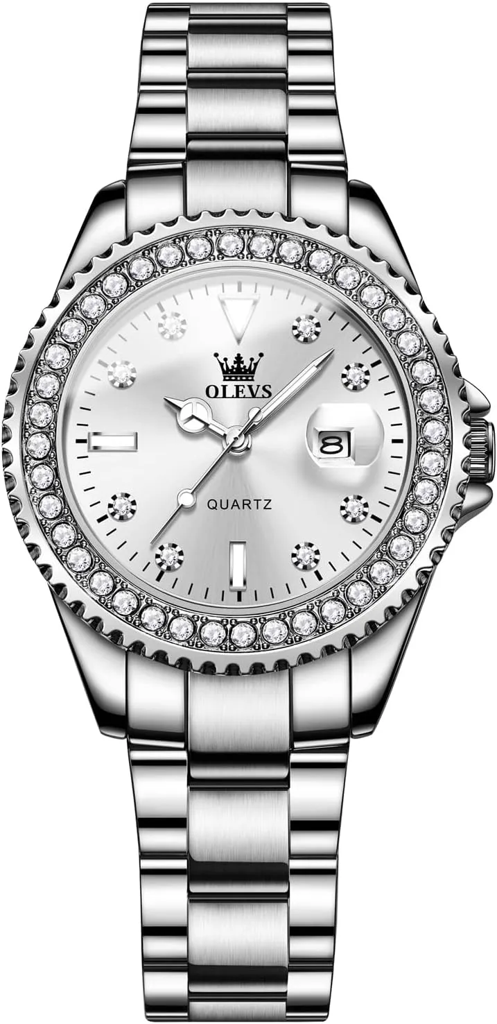 Watches Diamond Luxury Dress Gold Wrist Watch Stainless Steel stir Waterproof Luminous Date OLEVS Womens 