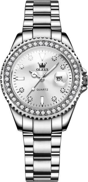 Watches Diamond Luxury Dress Gold Wrist Watch Stainless Steel stir Waterproof Luminous Date OLEVS Womens 
