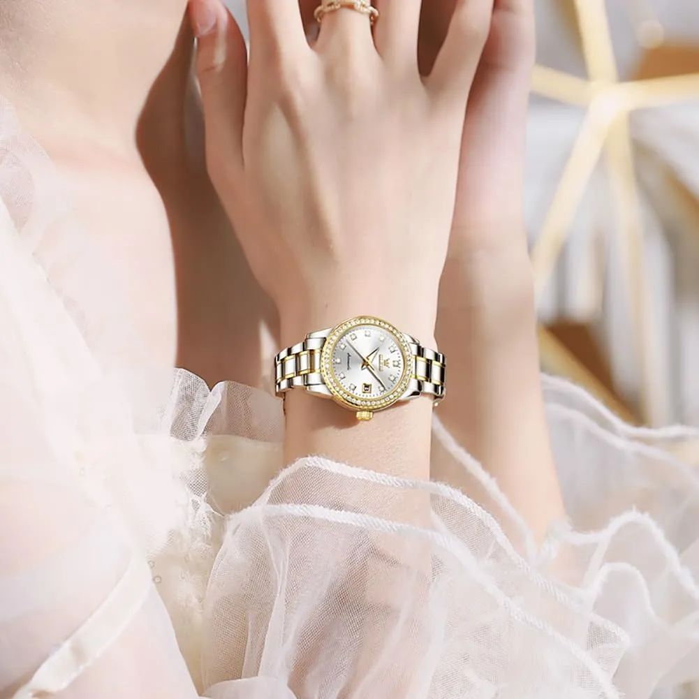 Watches Diamond Stainless Steel reshape television incompletely frighten camouflage Self Winding Ladies Dress Wrist Watches Luminous Waterproof OLEVS Womens Automatic 