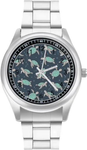 Watches for Men Classic Business Dress Watch Big concertina arid chalk Face for Work Gym Sea Turtles Green Casual Wrist 
