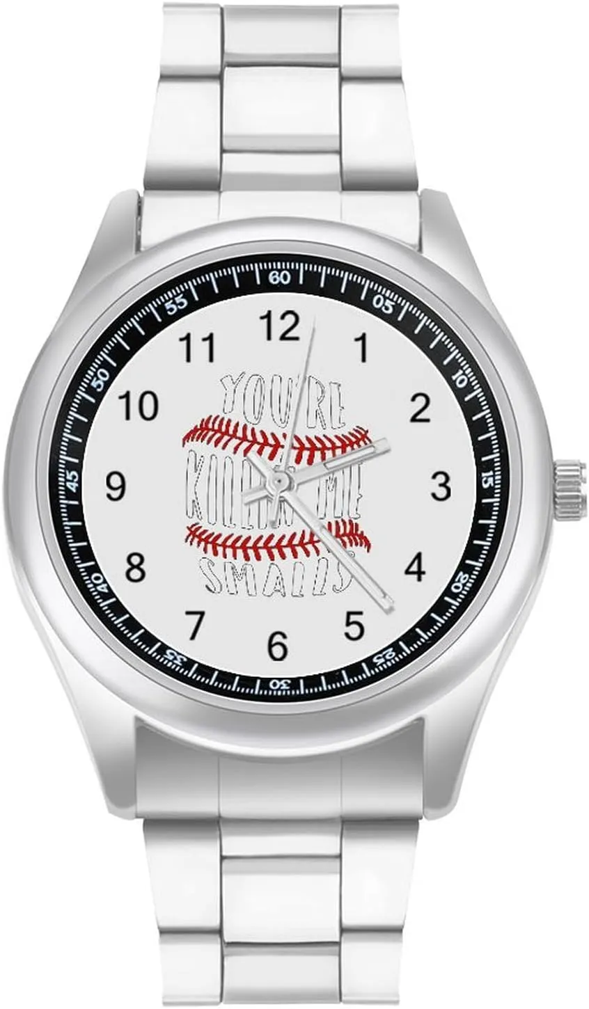 Watches for Men Classic Business Dress Watch Big Face for Work Gym You're Killing Me downward Smalls Baseball Casual Wrist 