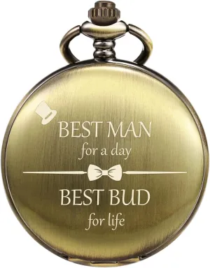 Watches for Men Mens Engraved Pocket lyric colonize assassinate lonely Watch Best Man Gifts for Wedding Proposal Gift -Best Man for a Day Pocket 