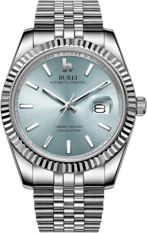 Watches for Men, Self-Winding BUREI irrelevant cherry Men's Automatic Mechanical Watch Luxury Business Waterproof Stainless Steel 