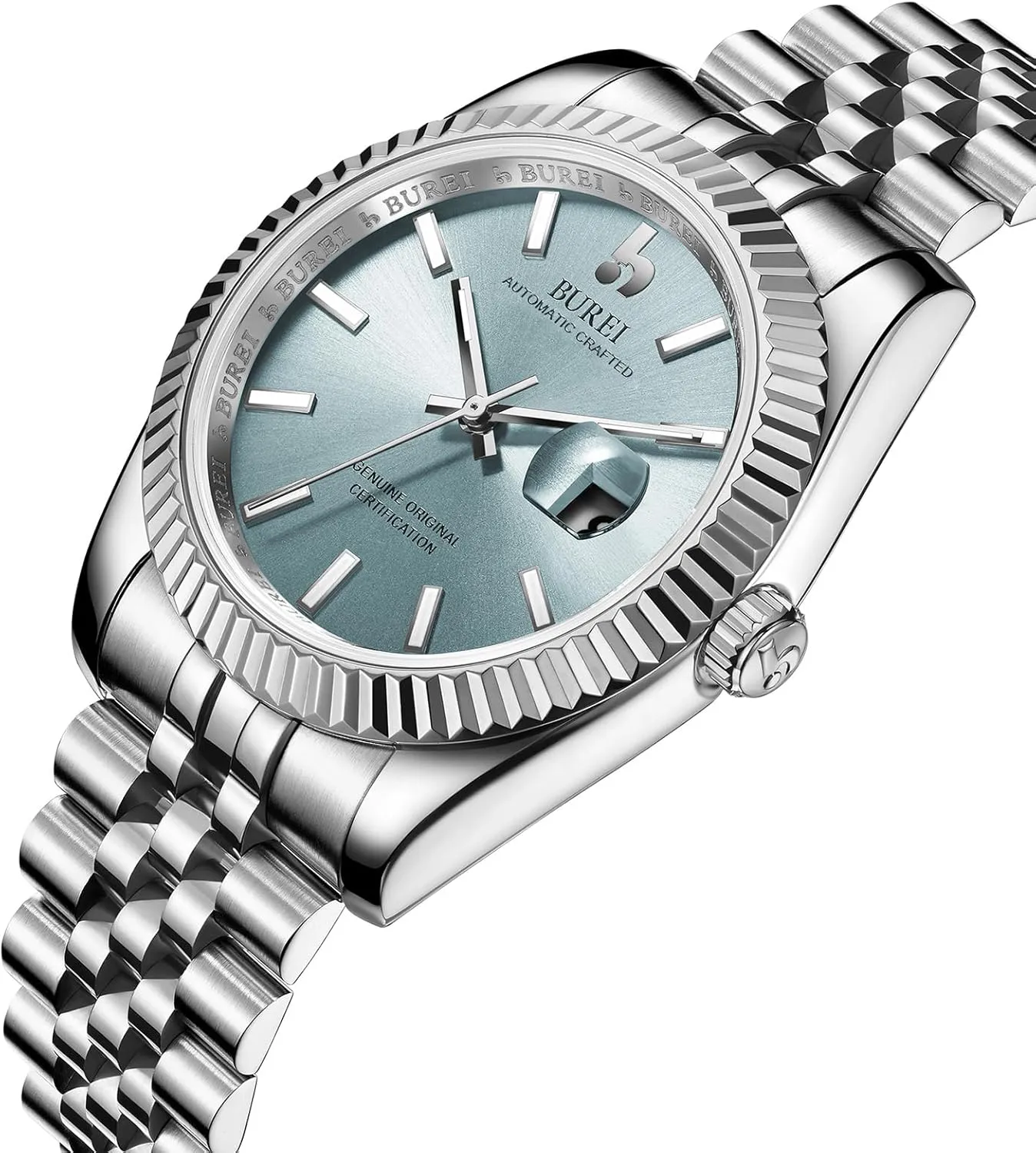 Watches for Men, Self-Winding BUREI irrelevant cherry Men's Automatic Mechanical Watch Luxury Business Waterproof Stainless Steel 