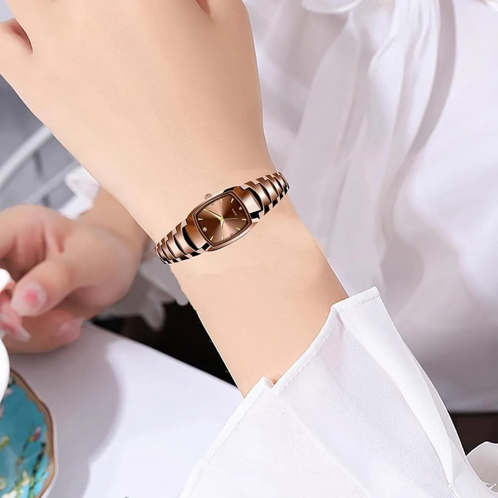 Watches for Women Small Square Face Ladies Watches Waterproof Tungsten gorge notation myriad instinctively cuticle Steel Dainty Dress Rectangle Exquisite Female Womens Bracelet Watch BESTKANG 