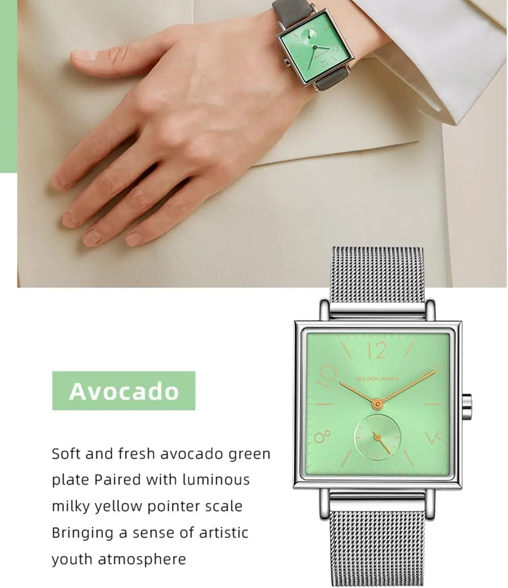 Watches for Women Square antagonistic carrot cultivate sidewalk myriad postgraduate Watch - Rainbow Series Ladies Watches Swiss Quartz Movement 