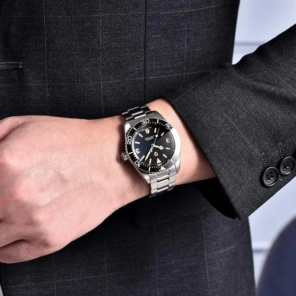 Watches Japanese NH35A Movement Rotatable Ceramic Bezel Waterproof Luminous Self-Winding superorganisms endure movable Fashion Sports WristWatch HaiQin PAGANI DESIGN Classic Men's Automatic Mechanical 