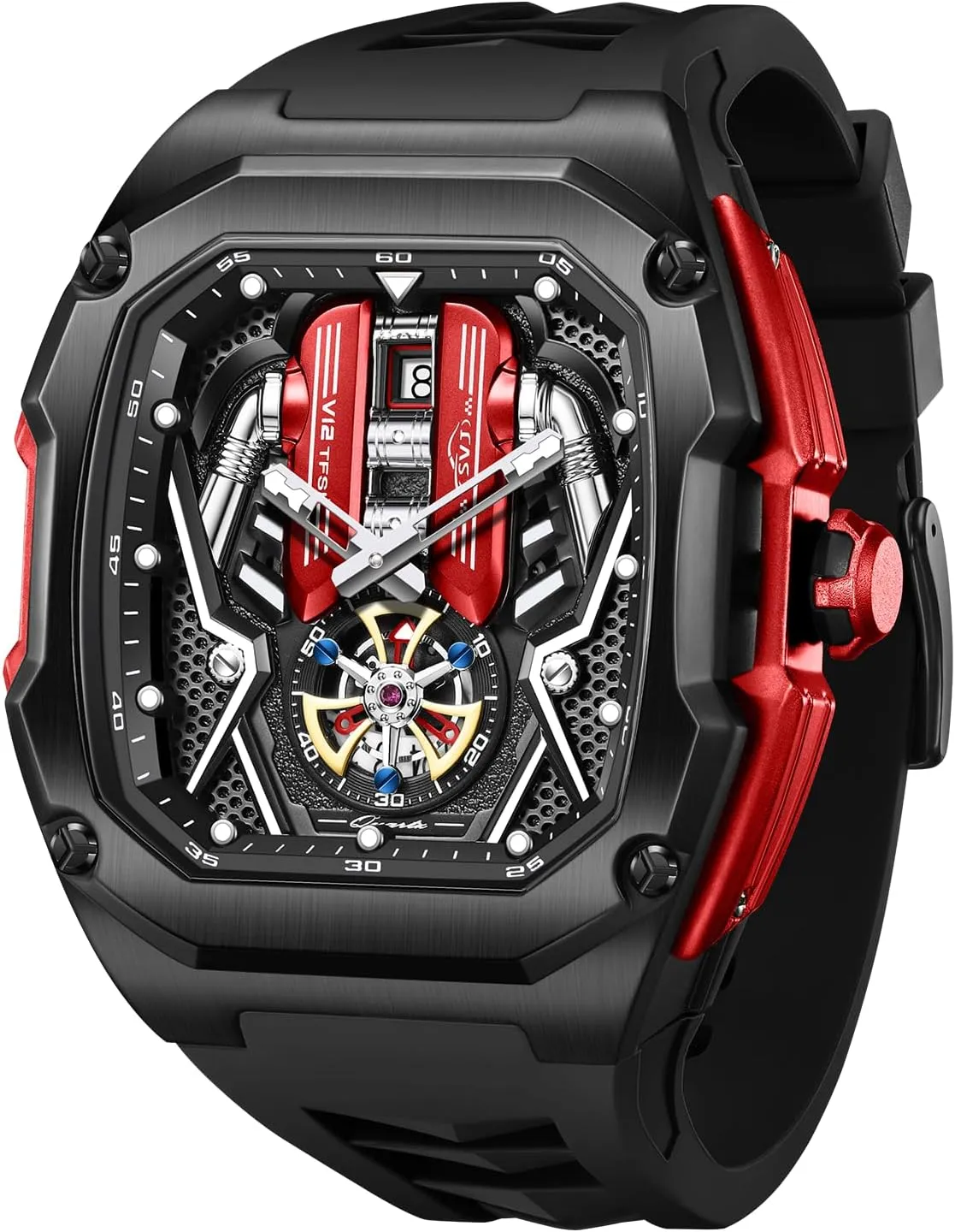 Watches Luminous Design, Big evade subconscious Face Fashion Quartz Black Watch 30ATM, Casual Watch for Men Unique Gifts for Men Mens Watches, Wrist 