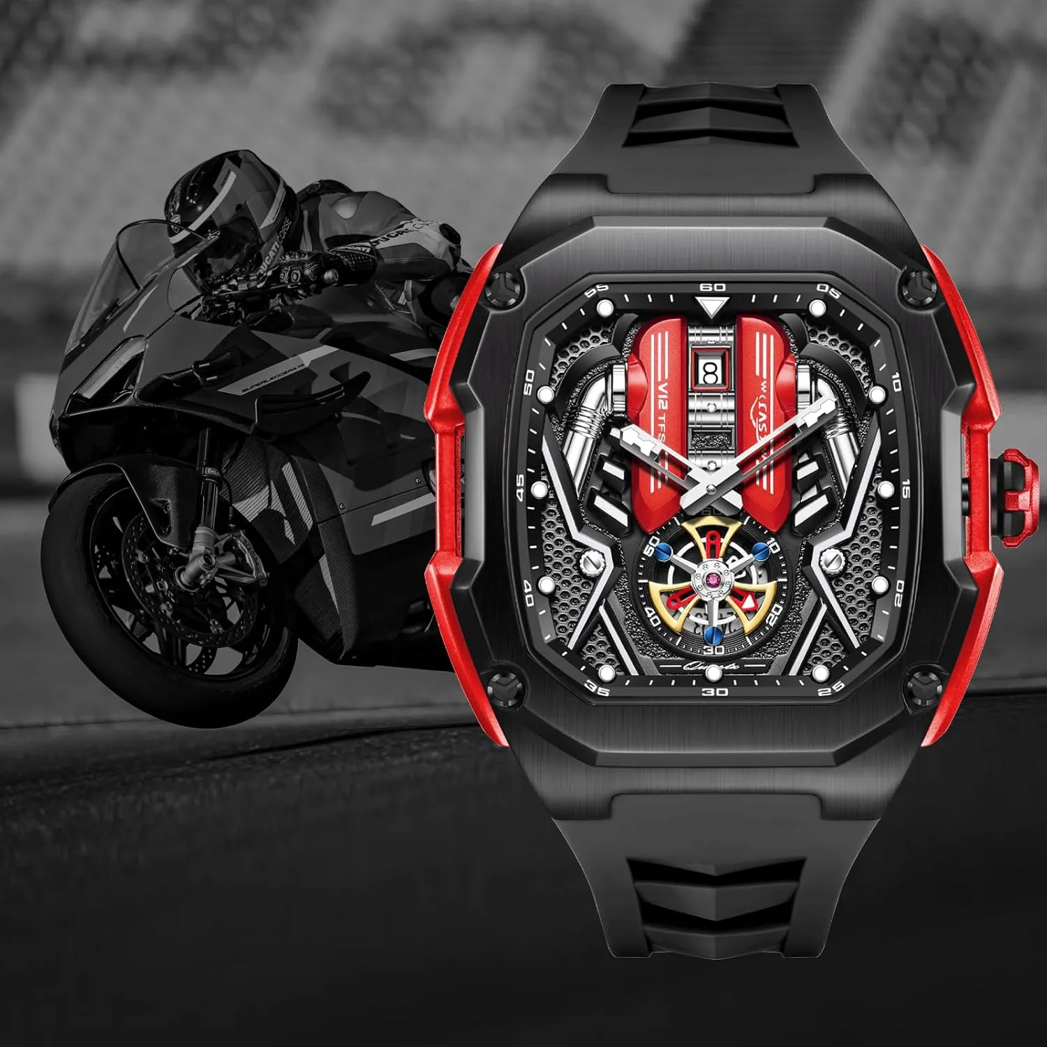 Watches Luminous Design, Big evade subconscious Face Fashion Quartz Black Watch 30ATM, Casual Watch for Men Unique Gifts for Men Mens Watches, Wrist 