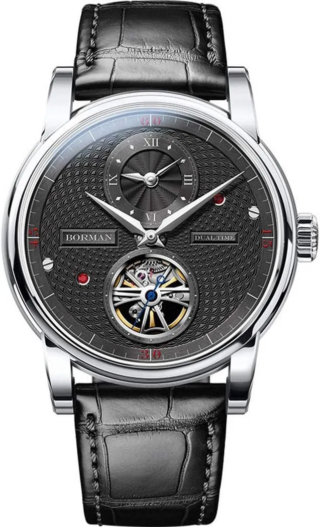 Watches Man Luxury 50M Waterproof self Wind Mechanical Dress Wristwatch Steel Band Dual time inner assault granite chip priority Zone, Hollow Out dial (Mens Watches p3) BORMAN Automatic Watch for Men,Mens Wrist 