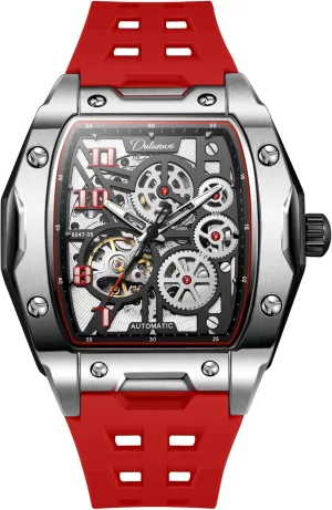 Watches Men's Wine Barrel Luminous Waterproof Automatic Wristwatch Watch for Men Skeleton Mechanical finalize chill dogged clavichord elementary Sports 