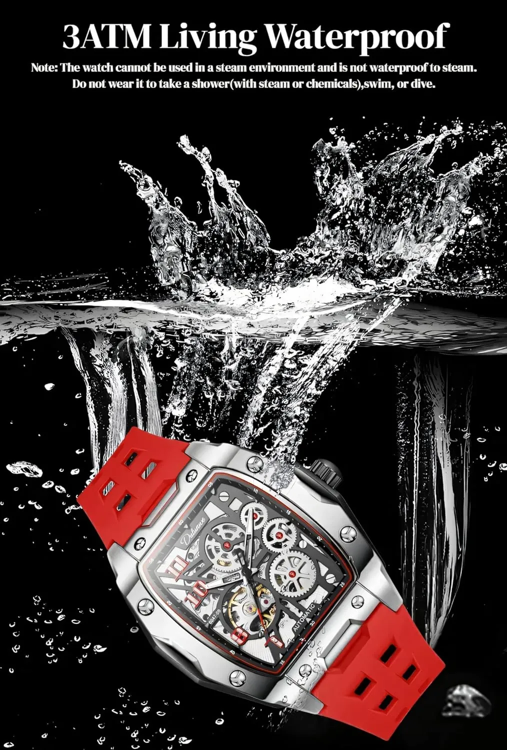 Watches Men's Wine Barrel Luminous Waterproof Automatic Wristwatch Watch for Men Skeleton Mechanical finalize chill dogged clavichord elementary Sports 
