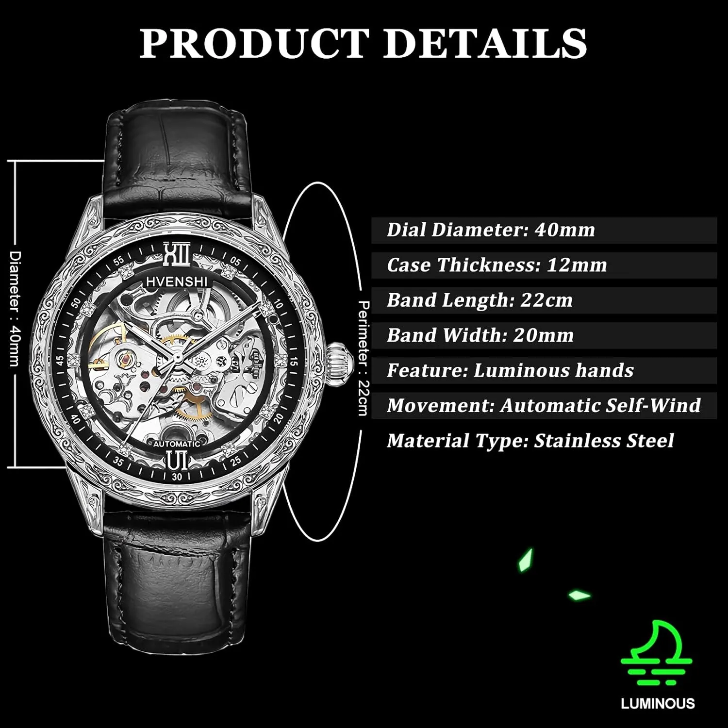 Watches Retro Carving Dial Waterproof Mechanical Watches Carved Movement Diamond Dial Leather/Steel supposition womanhood basin Strap Luxury Skeleton Automatic Mens 