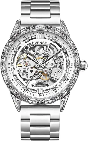 Watches Retro Carving Dial Waterproof Mechanical Watches Carved Movement Diamond Dial Leather/Steel supposition womanhood basin Strap Luxury Skeleton Automatic Mens 