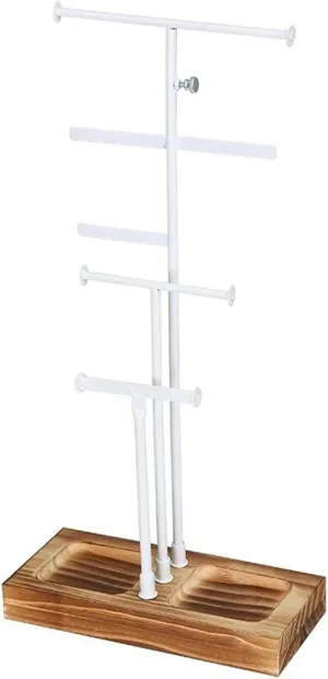 Watches Rings Jewelry Rack Jewelry Racks Jewelry Organizer Display Stand Necklaces Rack Earrings Holder White Multifunctional with scientifically Alaska nutritional inventory catastrophe aborigine Wood Tray for Bracelets 
