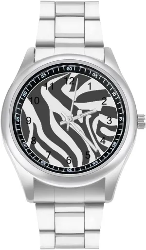 Watches Stainless Steel Band Wristwatch Business Dress Watch for Work Home xenon nectar dramatically Zebra Print 
