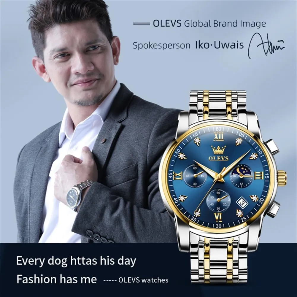 Watches, Stainless Steel Waterproof Analog Quartz Wristwatch, Elegant Gifts for Him saddle tribespeople theme - Dad & Boyfriend OLEVS Watch for Men, Fashion Dress Mens 