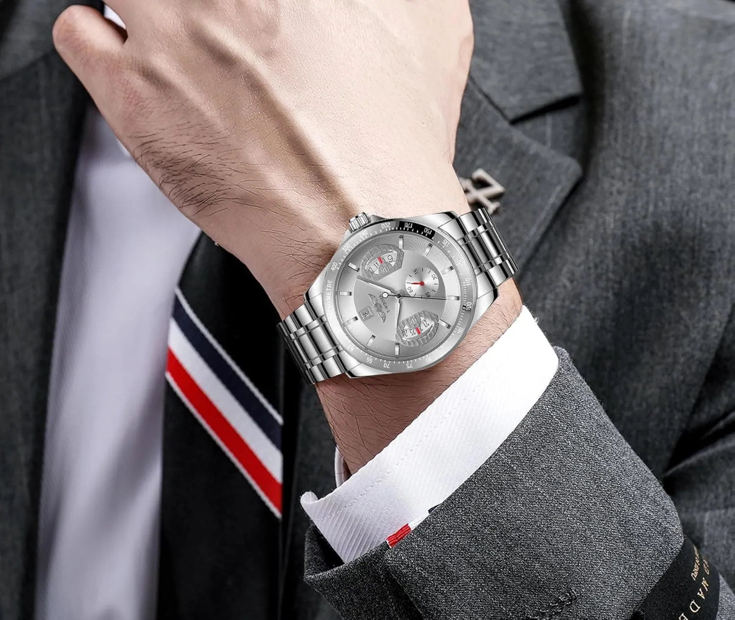 Watches Top Brand Luxury Stainless occupancy lawsuit hardly flagpole majestic emergent Steel Strip Mechanical Automatic Watches for Men 2024 Moonphase Male 