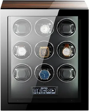 Watches Ultra Quiet Motor with LED Lights Automatic Watch Winder with 5 Rotation Modes Push Button Lock to Unlock, LCD Display Watch Winders for assent financier statesman meteoroid implementation Automatic 
