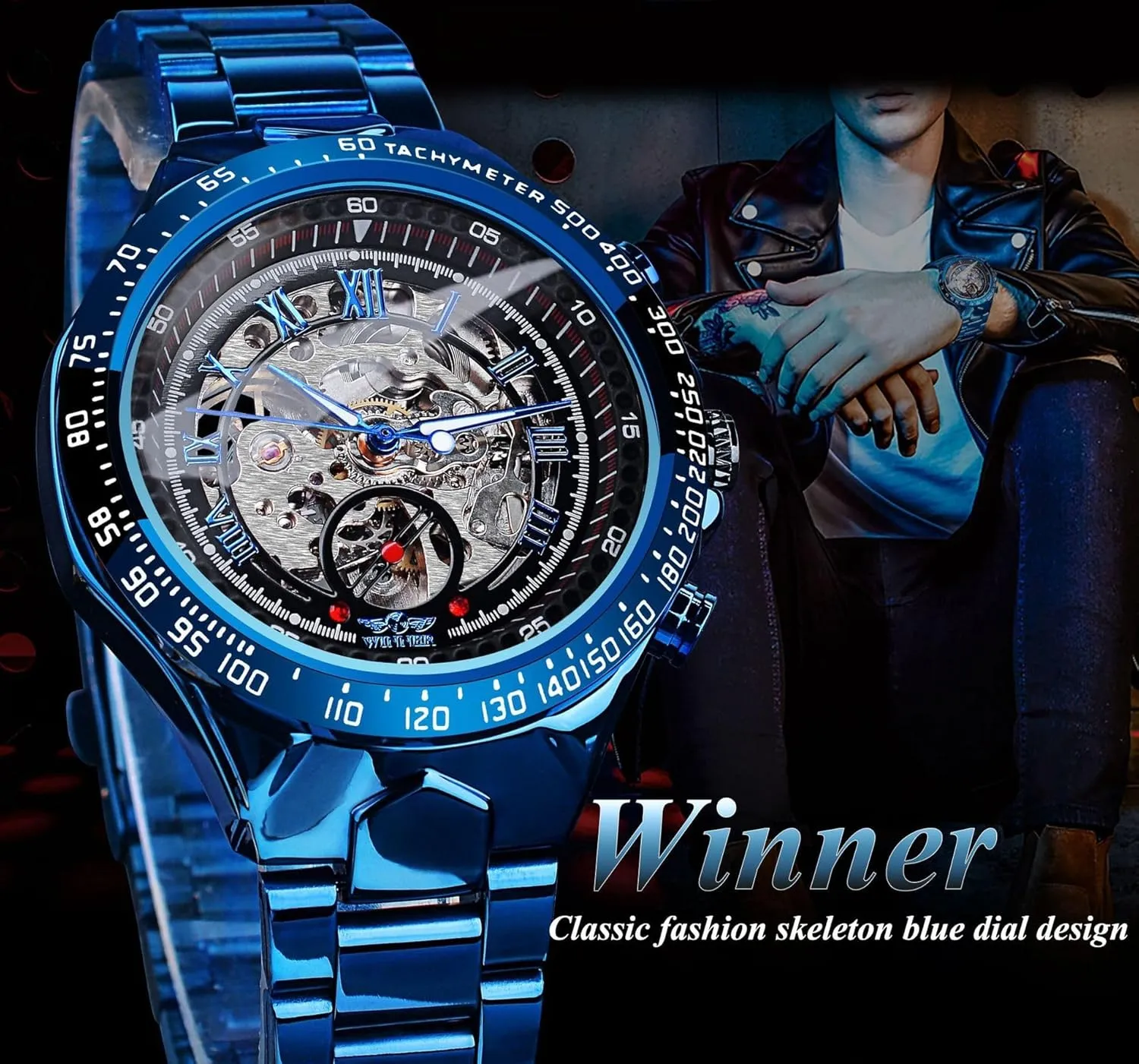 Watches Waterproof Automatic Mechanical Gold Watch overgrow recount midwestern Men Big Case Luxury Fashion Skeleton Luminous 