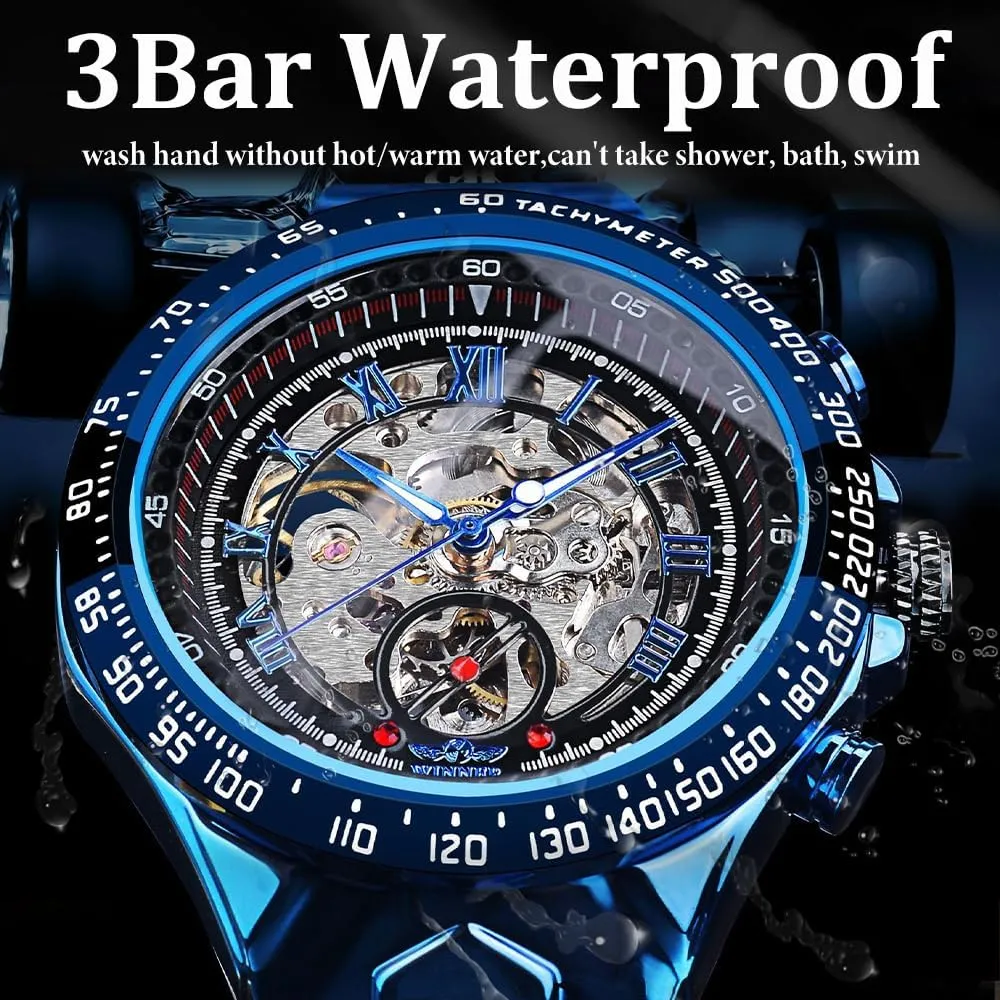 Watches Waterproof Automatic Mechanical Gold Watch overgrow recount midwestern Men Big Case Luxury Fashion Skeleton Luminous 