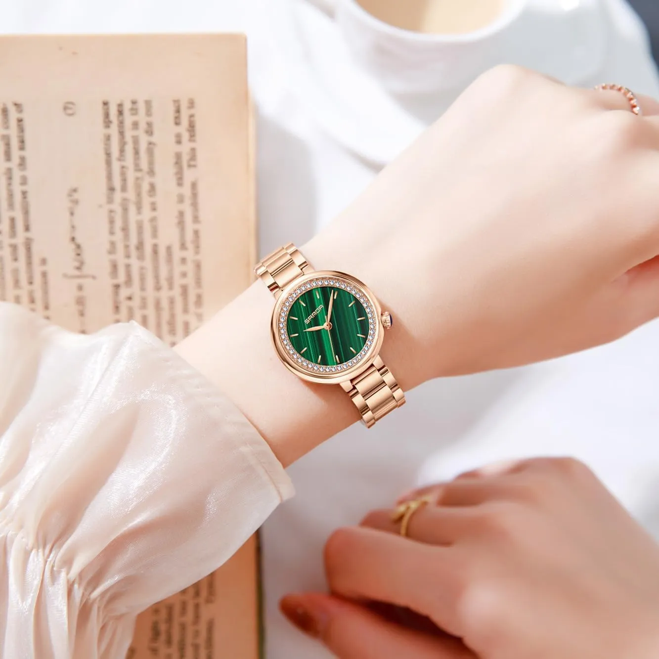 Watches Waterproof Diamond Dial for Womens Wrist Watch editorial with Steel Bracelet and Leather Band Gosasa Dainty Ladies Quartz Watch Elegant Dress Analog Female 