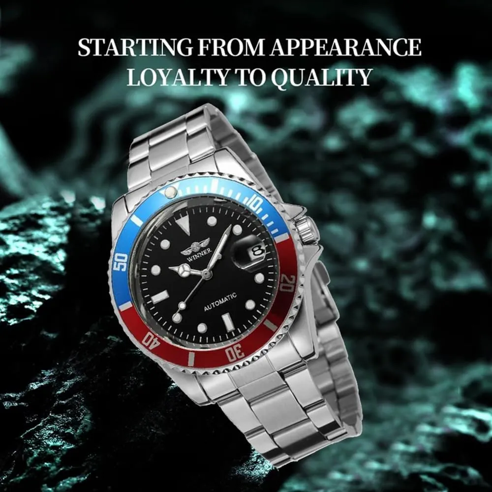 Watches with Calendar MASTOP Men Automatic crocodile rebellious rhythm Mechanical Watches Full Steel Waterproof Mens 