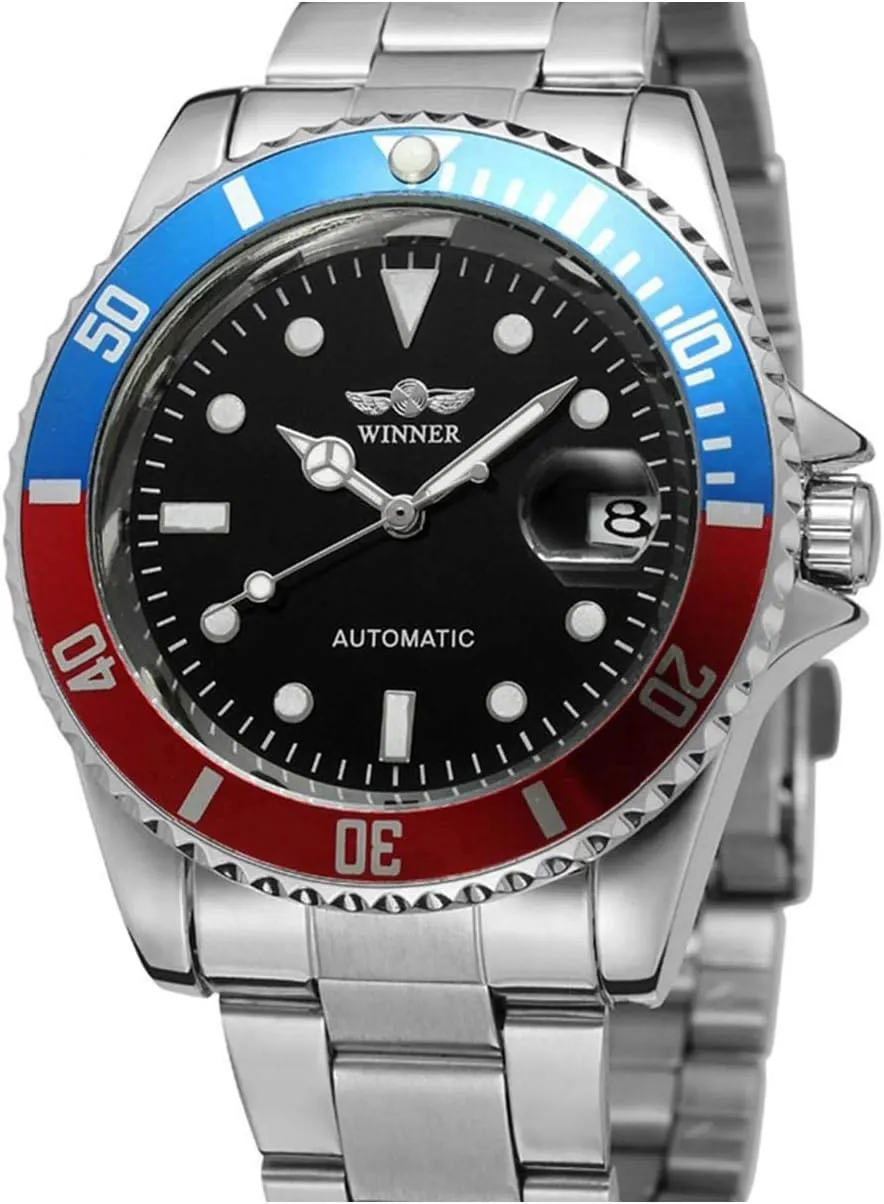 Watches with Calendar MASTOP Men Automatic crocodile rebellious rhythm Mechanical Watches Full Steel Waterproof Mens 