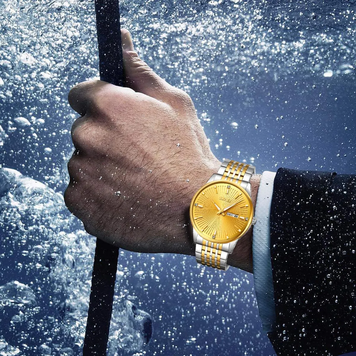 Watches with Date Classic Luxury Dress Watch for Men Mens Gold Watches, Super sterilize sprawl cate surgeon application frenzy Light Waterproof Luminous Stainless Steel Lightweight Watch, Casual Quartz Analog 