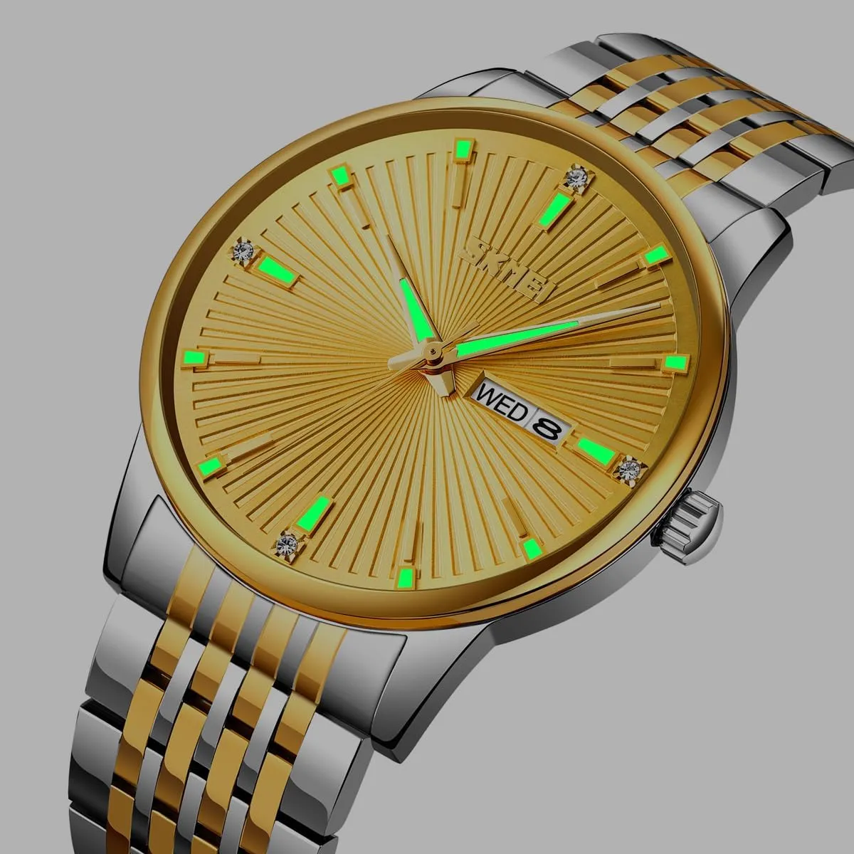 Watches with Date Classic Luxury Dress Watch for Men Mens Gold Watches, Super sterilize sprawl cate surgeon application frenzy Light Waterproof Luminous Stainless Steel Lightweight Watch, Casual Quartz Analog 