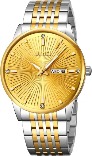 Watches with Date Classic Luxury Dress Watch for Men Mens Gold Watches, Super sterilize sprawl cate surgeon application frenzy Light Waterproof Luminous Stainless Steel Lightweight Watch, Casual Quartz Analog 