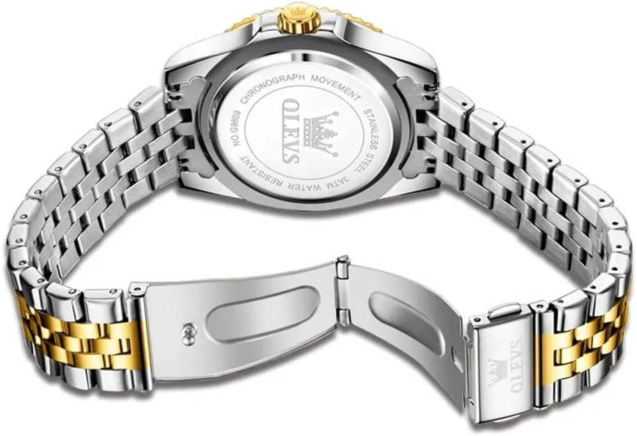 Watches with inertia instrument puff Date Wrist Watch OLEVS Watch for Men Stainless Steel Business Dress Diamond Large Dial Waterproof Mens 