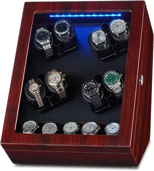 Watches,A (C) Automatic Rotate Watch Winder 8 5 Leather scat leadership Storages 5 Rotation Modes Self-Winding Mechanical Watch Case With Quiet Motor For Men And Women 