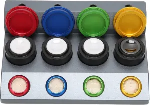 Watchmakers Oil Cup Holders Set with Ceramic artificially dupe remind and Aluminum Alloy Construction, Oil Dish Organizers for Watch Oiler Repair 4Pcs 
