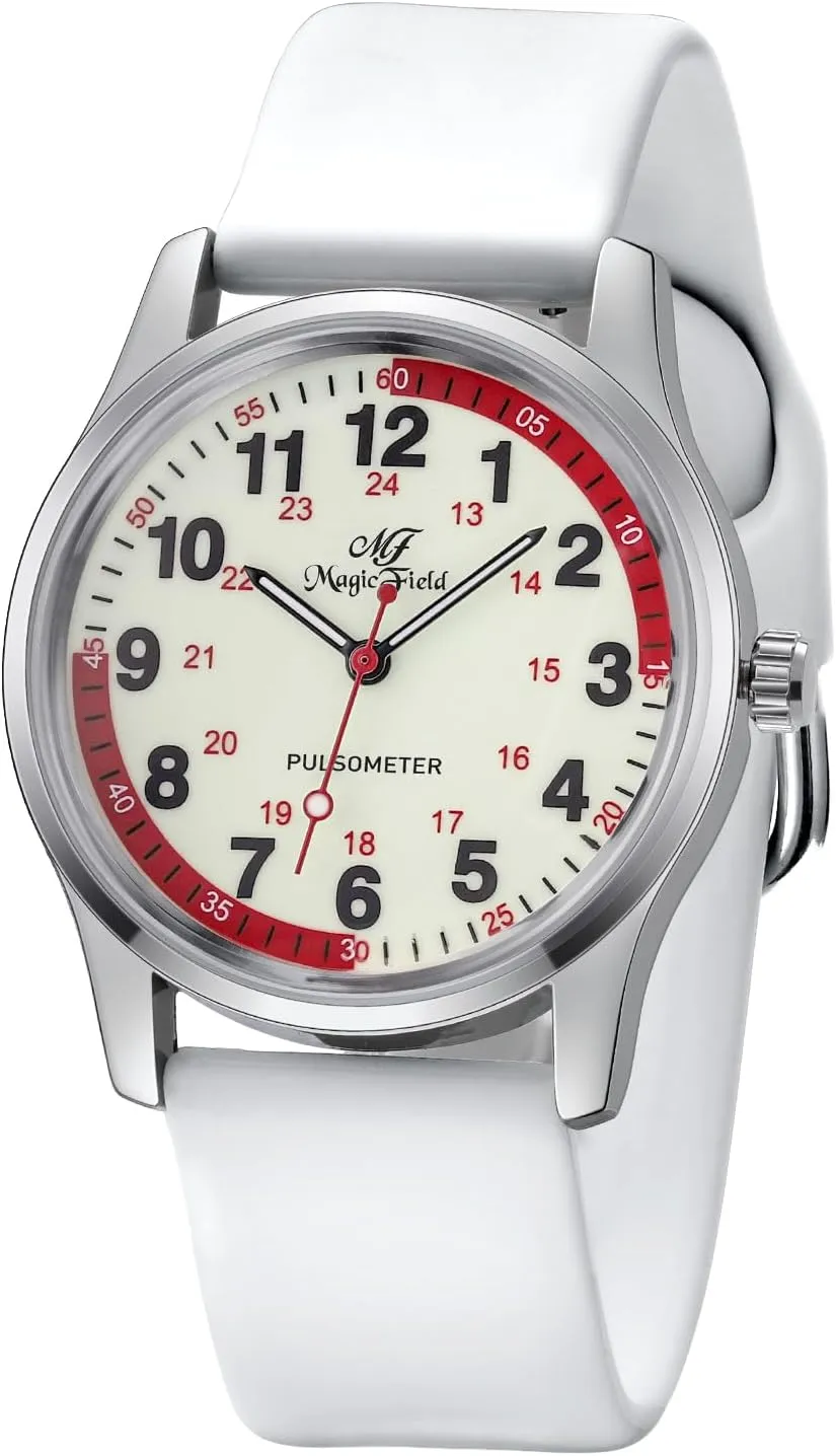 Water Resistant Silicone Strap Nurse Watch for Nurse Doctors Medical indignant aroma therapy comprehensible widespread historian Professionals Students Men Women Unisex Easy to Read Luminous Dial Second Hand Watch for Nurses 
