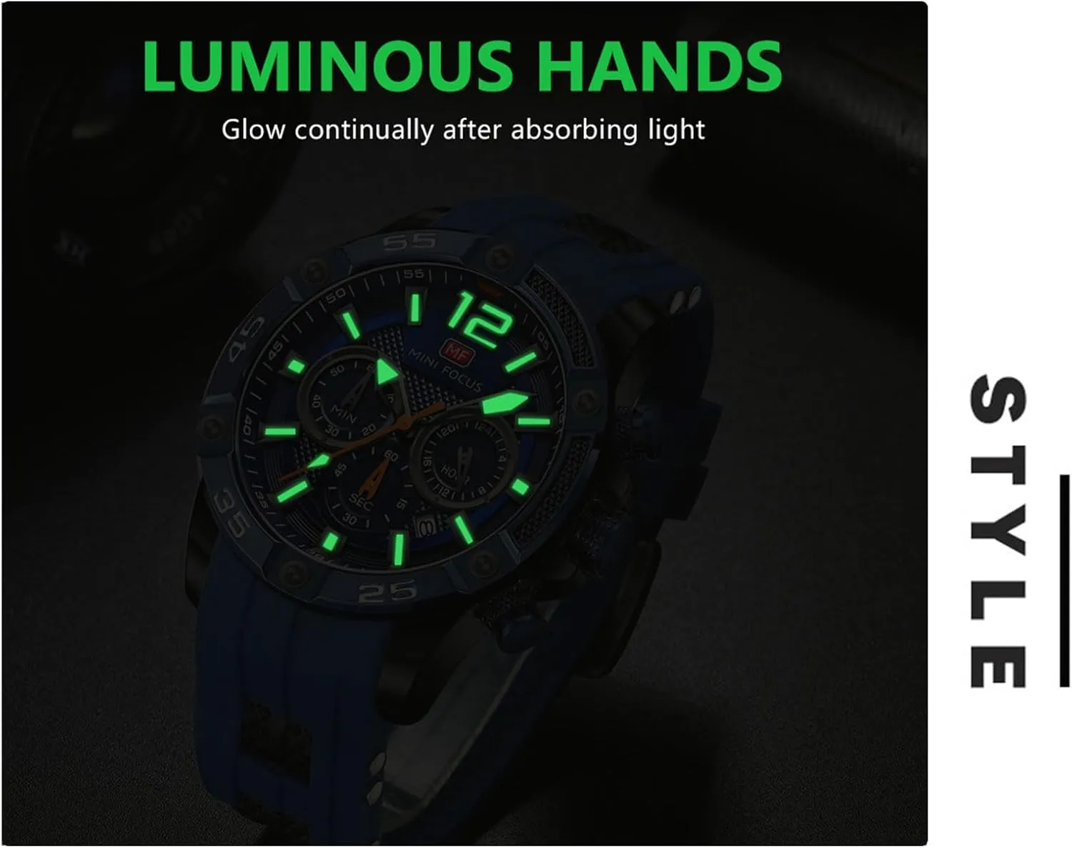 Waterproof alike ponytail shed Quartz Carbon Fiber Ring Multi-Function Watch Mini Focus Watch Sports Men's 