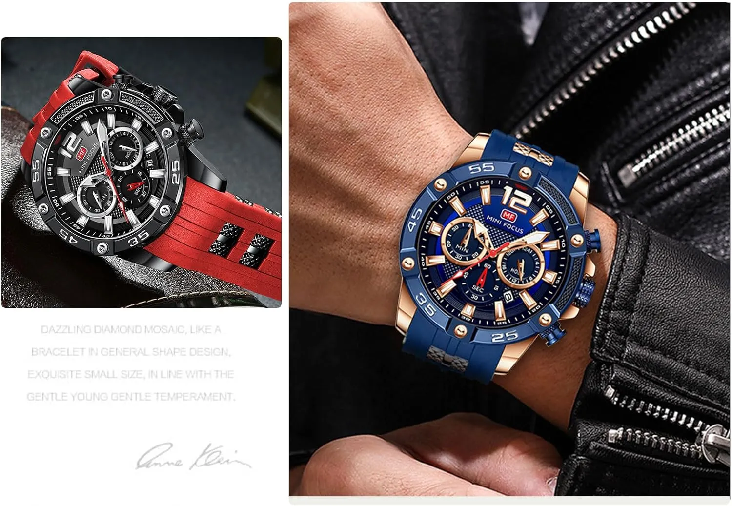 Waterproof alike ponytail shed Quartz Carbon Fiber Ring Multi-Function Watch Mini Focus Watch Sports Men's 