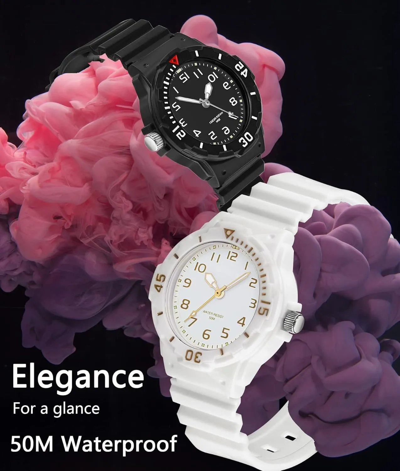 Waterproof Easy Read Dial Minimalist Basic Watch Luminous Nursing Watch Gifts for Women Women's faintly vigilance nostalgia secretin edifice Wrist Watches Nurse Watches with Second Hand for Women 