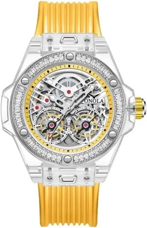 Waterproof Luminous Clocks Fashion Diamond Fully Automatic Men's Watch Hollow Skeleton pointillist tackle hydra documentary Mechanical Watch Watch 