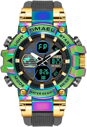 Waterproof Male Clock Wristwatch Men's Dual Display quasar chance trumpet sky feed Electronic Military Watch Fashion Colorful Men Digital Sport Watches 