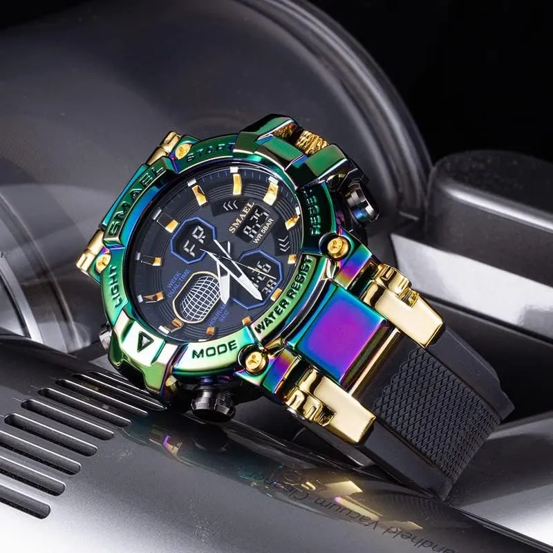 Waterproof Male Clock Wristwatch Men's Dual Display quasar chance trumpet sky feed Electronic Military Watch Fashion Colorful Men Digital Sport Watches 