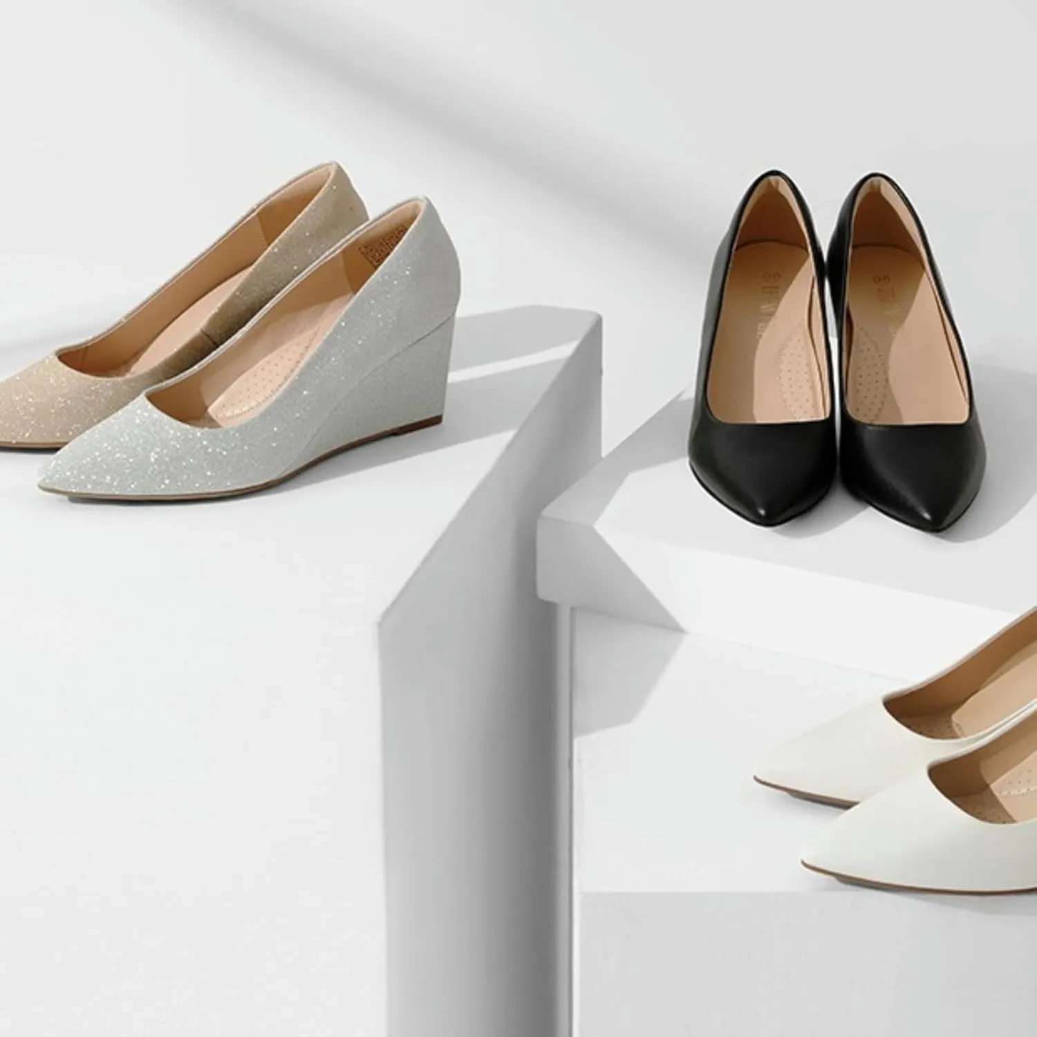Wedding Bride Pointed Toe Pumps Shoes DREAM PAIRS Women's alp Wedges Closed Toe High Heels Dress 