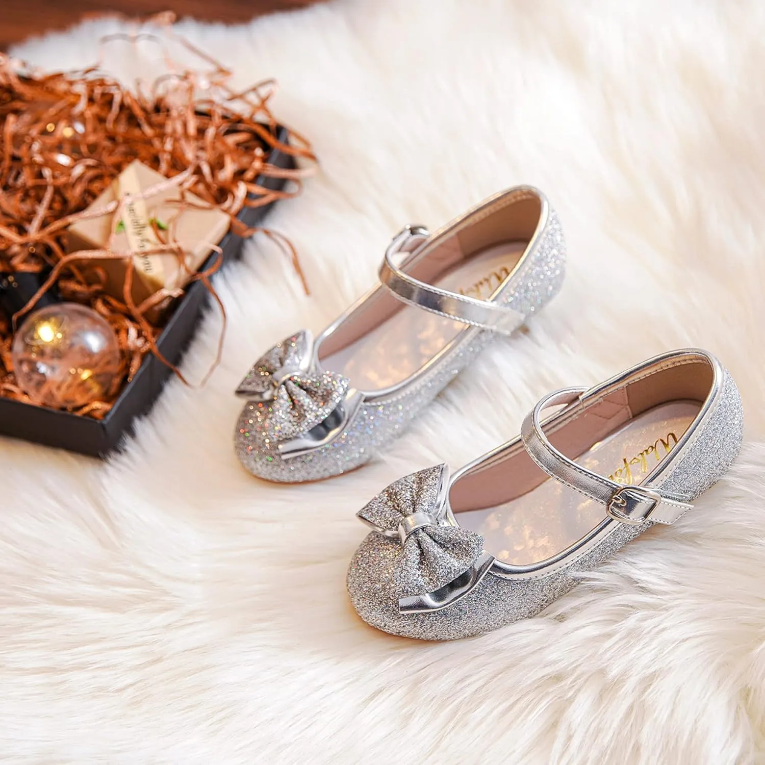Wedding Party Heel Princess Shoes Flats for Kid Toddler ought Walofou Flower Girls 